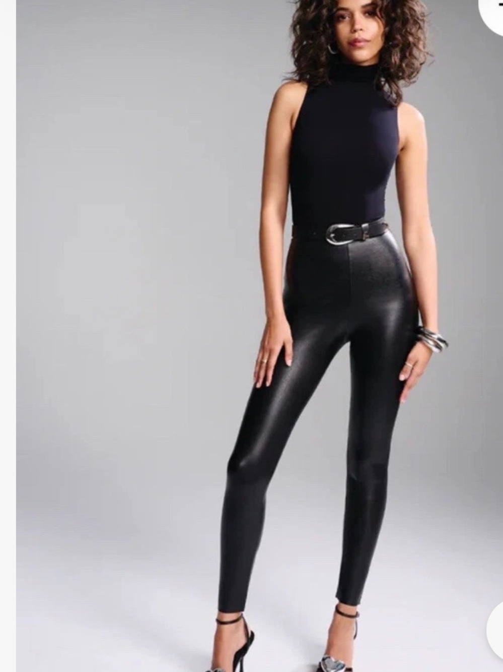 Commando Faux Leather flare Leggings Women's Size:S Black Stretch Pull On Pants
